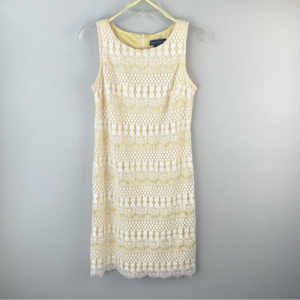 Jessica Howard Yellow & White Lace Sundress Spring Easter Size 6
